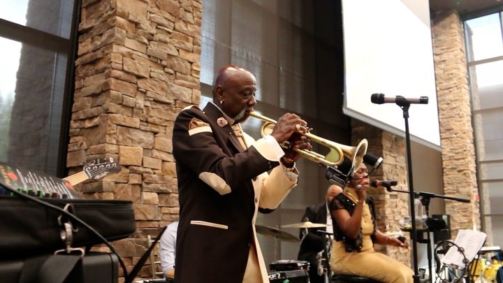 A trumpet solo during the gala