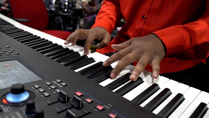 Close-up of the keys