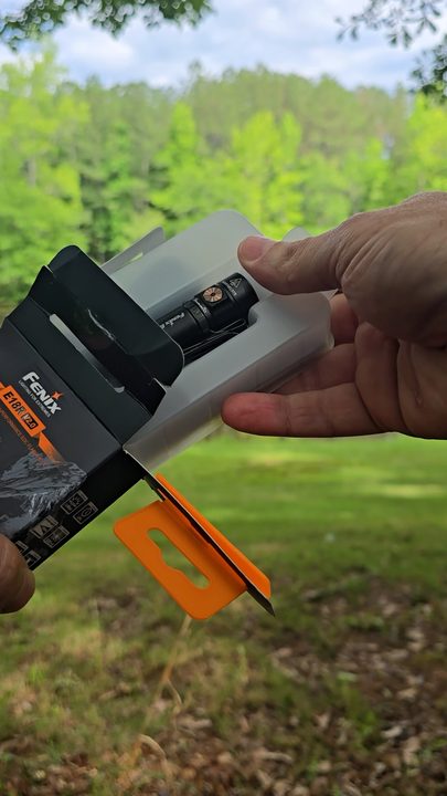 Unboxing a compact flashlight