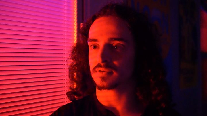 Red neon close-up