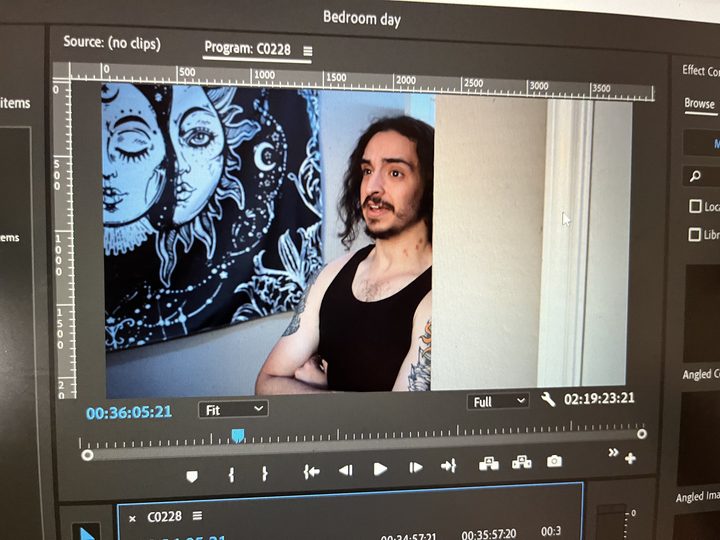 A scene from Beauty Of The Abandoned in the edit timeline