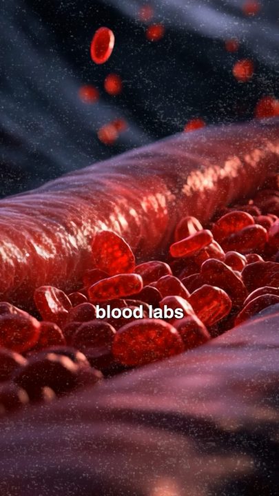 A 3D render of red blood cells flowing through a vessel