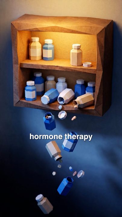 Medicine bottles tumbling out of a wooden wall shelf