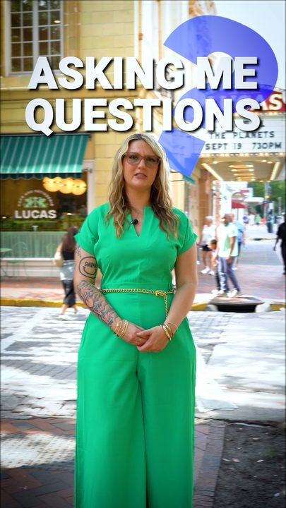 'Asking me questions' in front of the Lucas Theatre